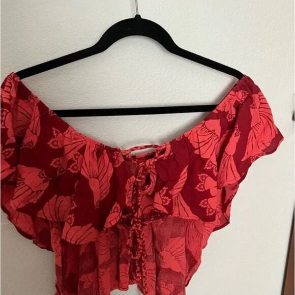 Free People Merpati Printed Off-the-Shoulder Top - Picture 9 of 9